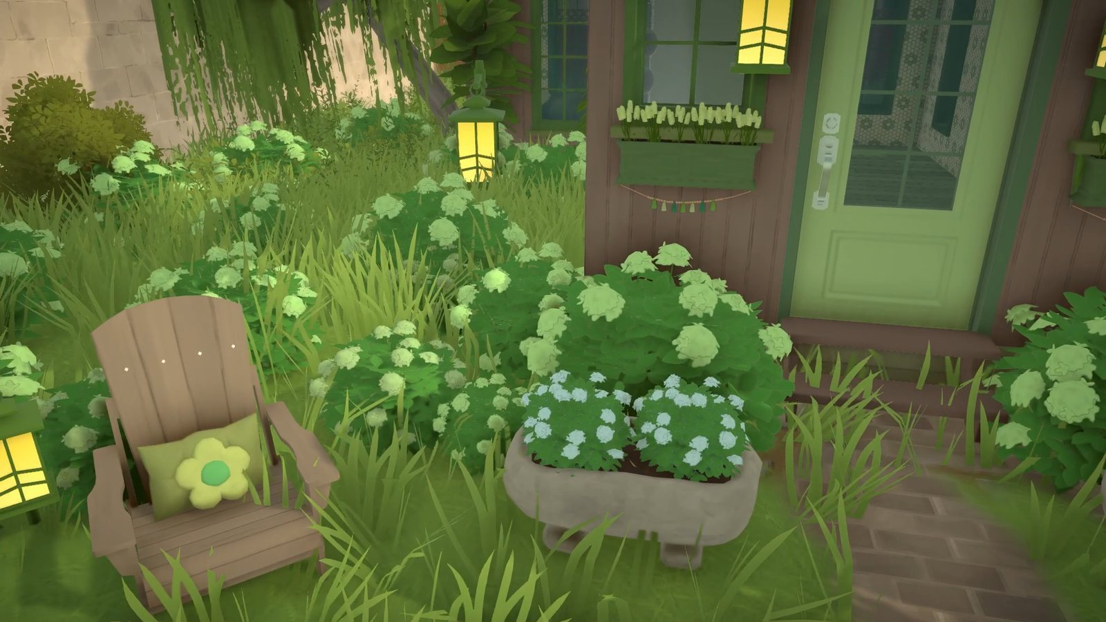 Planter and chair by the door