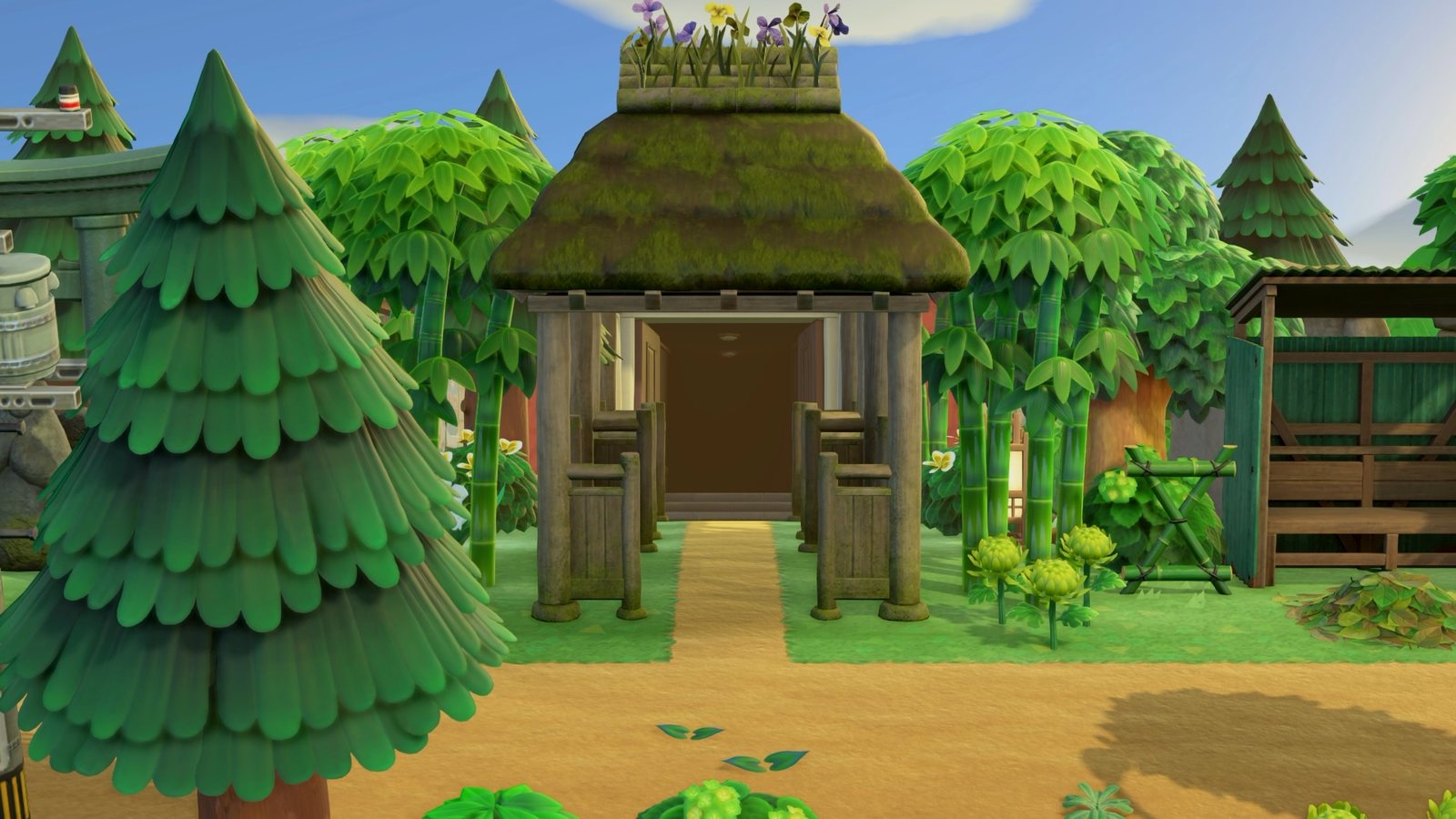 Thatched gate in bamboo