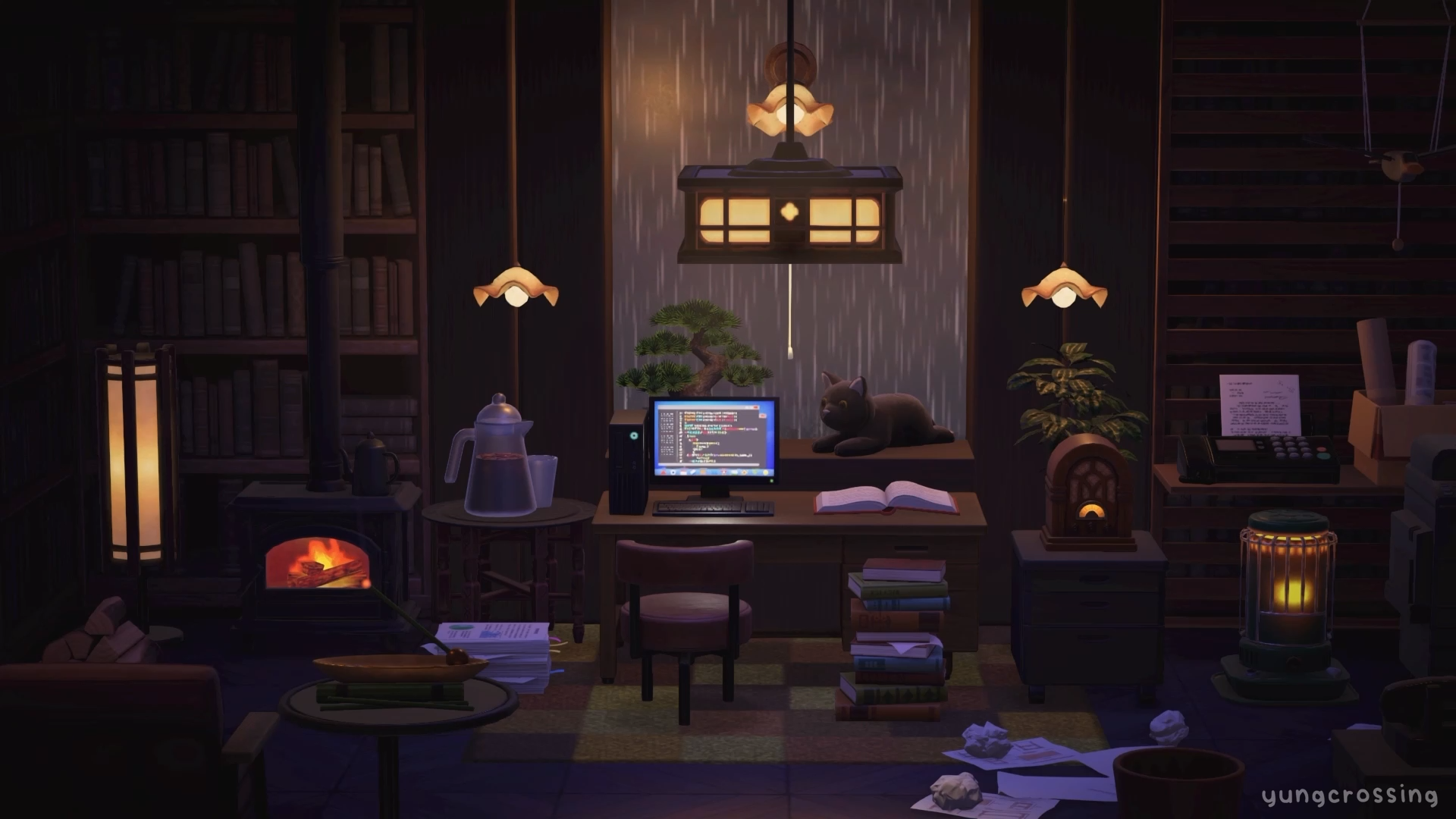 Cozy rainy study